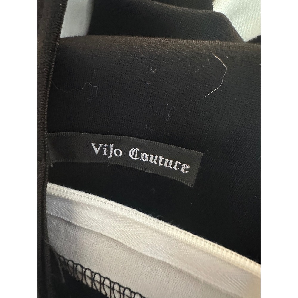 Vijo Couture Black Ivory Colorblock Zip Pocket Midi Sheath Dress Size Small - Picture 7 of 8